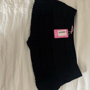 Navy Pleated Mini Skirt